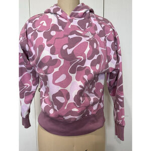 Girl’s Adidas Pink Purple Camo loose fit Hoodie youth Size 14
